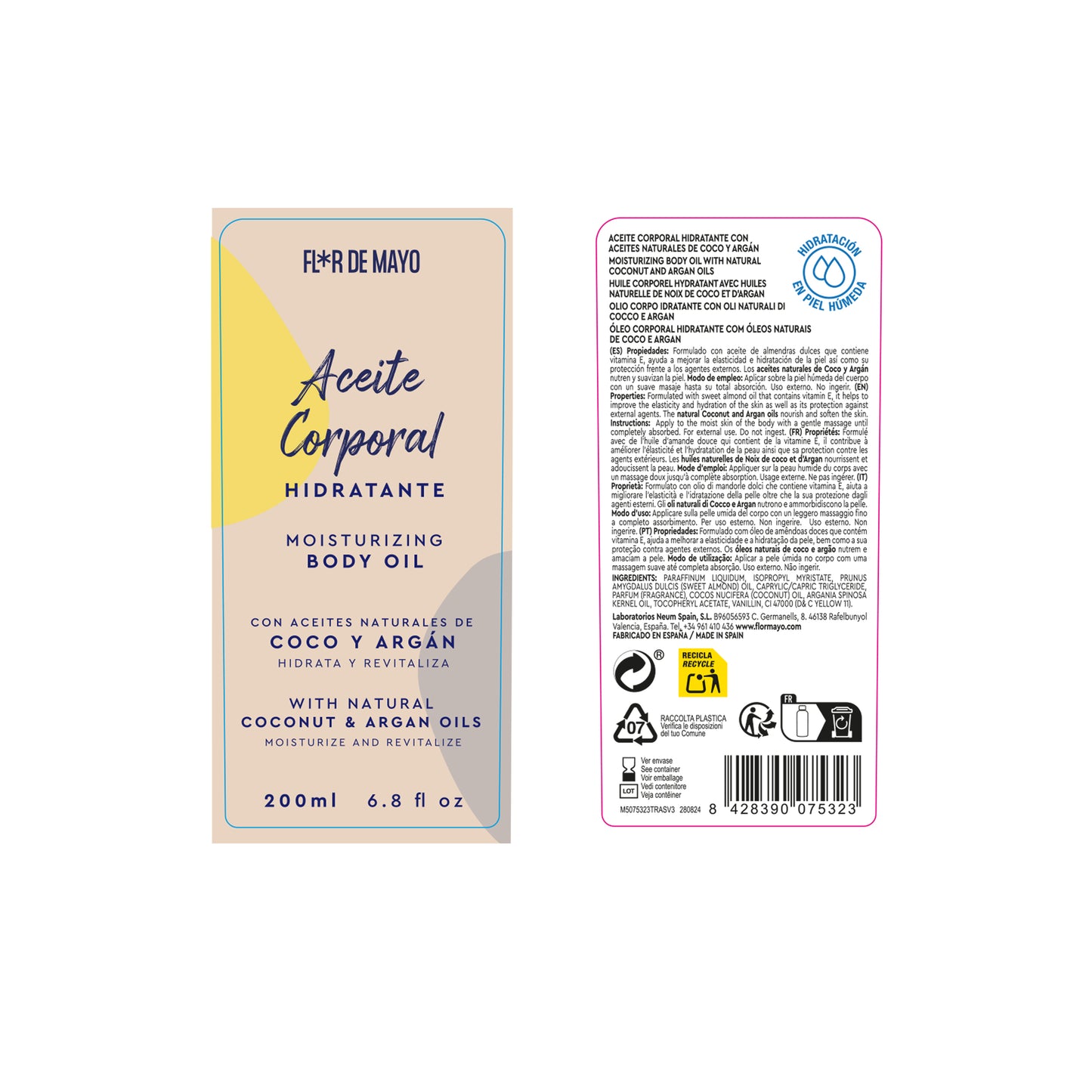 Olio corpo Argan e Cocco 200ml